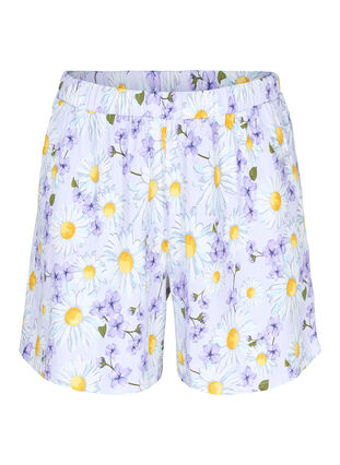 Loose pyjama shorts with print, Lavender Blue AOP, Packshot image number 0