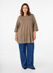 A-shape tunic with 3/4 sleeves, Shitake, Model image number 2