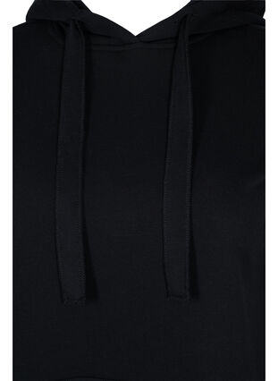 Sweater dress with a hood and pocket, Black, Packshot image number 2
