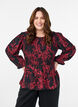 Blouse with smock and long sleeves, Black, Model image number 0