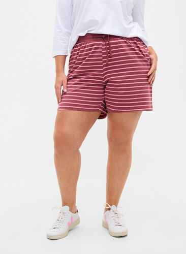 Cotton shorts with pockets, Apple Butter Stripe, Model image number 1