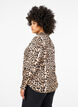 Smocked leopard print blouse, Brown, Model image number 2