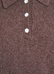 Knit blouse in soft merino blend with polo collar, Brown, Packshot image number 2