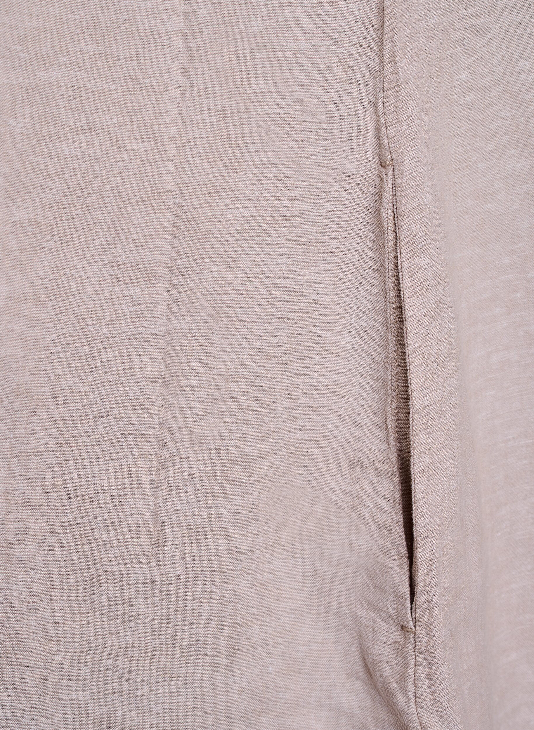 ZizzifashionLinen and viscose tunic with A-shape, Beige, Packshot image number 4