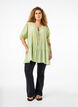 A-line viscose tunic with lace-up detail, Green, Model image number 1