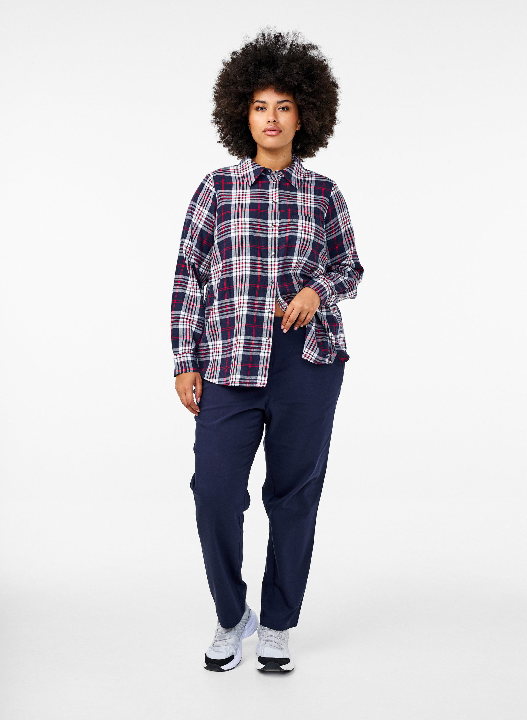 Zizzifashion Checked shirt with long sleeves, Check, Model image number 2