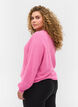 Long-sleeved knitted blouse in organic cotton, Wild Orchid, Model image number 1