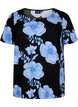 FLASH - Short sleeve viscose blouse with print, Black, Packshot image number 0