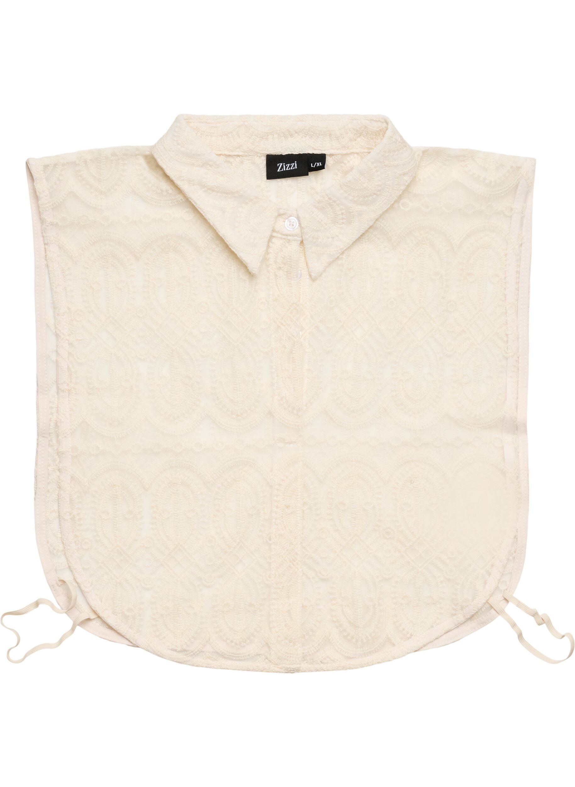 ZizzifashionLace collar insert with a concealed button fastening, Vanilla, Packshot image number 0