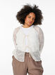 Cardigan with openwork pattern and tie strings, Vanilla, Model image number 0