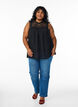 Sleeveless party top with crochet, Black, Model image number 1