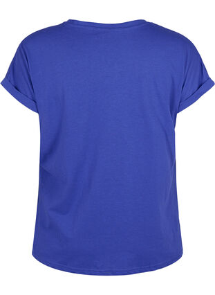 Short sleeved cotton blend t-shirt, Royal Blue, Packshot image number 1