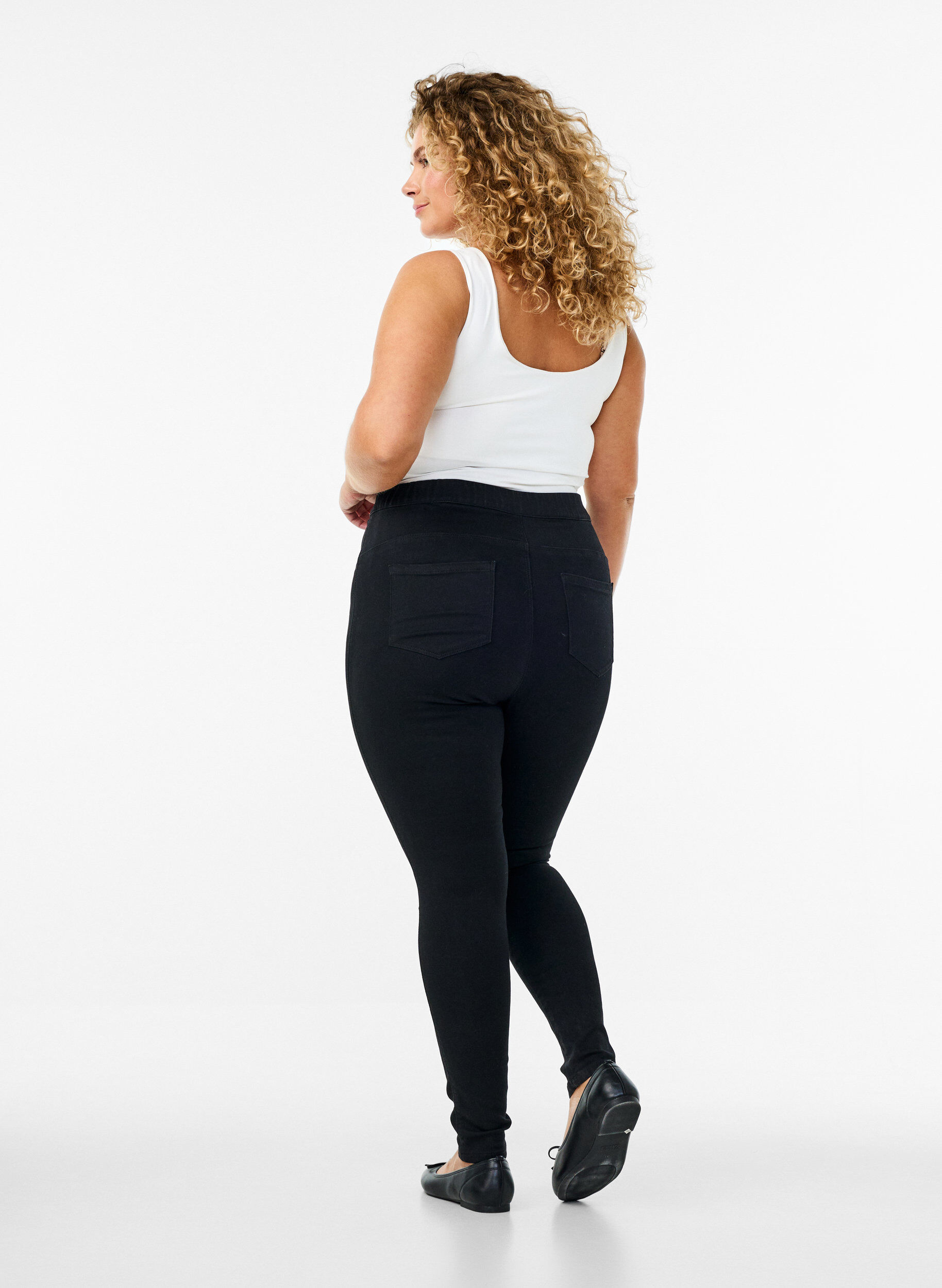 ZizzifashionHigh-waisted jeggings, Black, Model image number 1