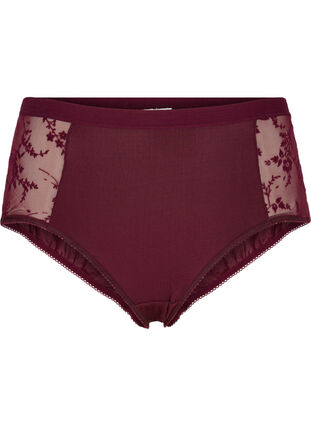 Underwear with lace and regular waist, Bordeaux Ass, Packshot image number 0
