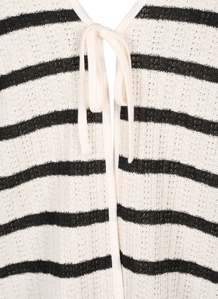 Striped cardigan with tie-string, Sand Black Stripe, Packshot image number 2