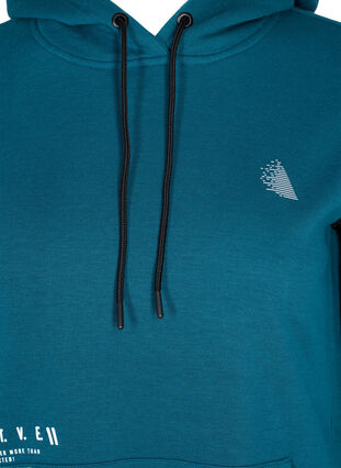 Long sweatshirt with slits and pocket, Deep Teal, Packshot image number 2