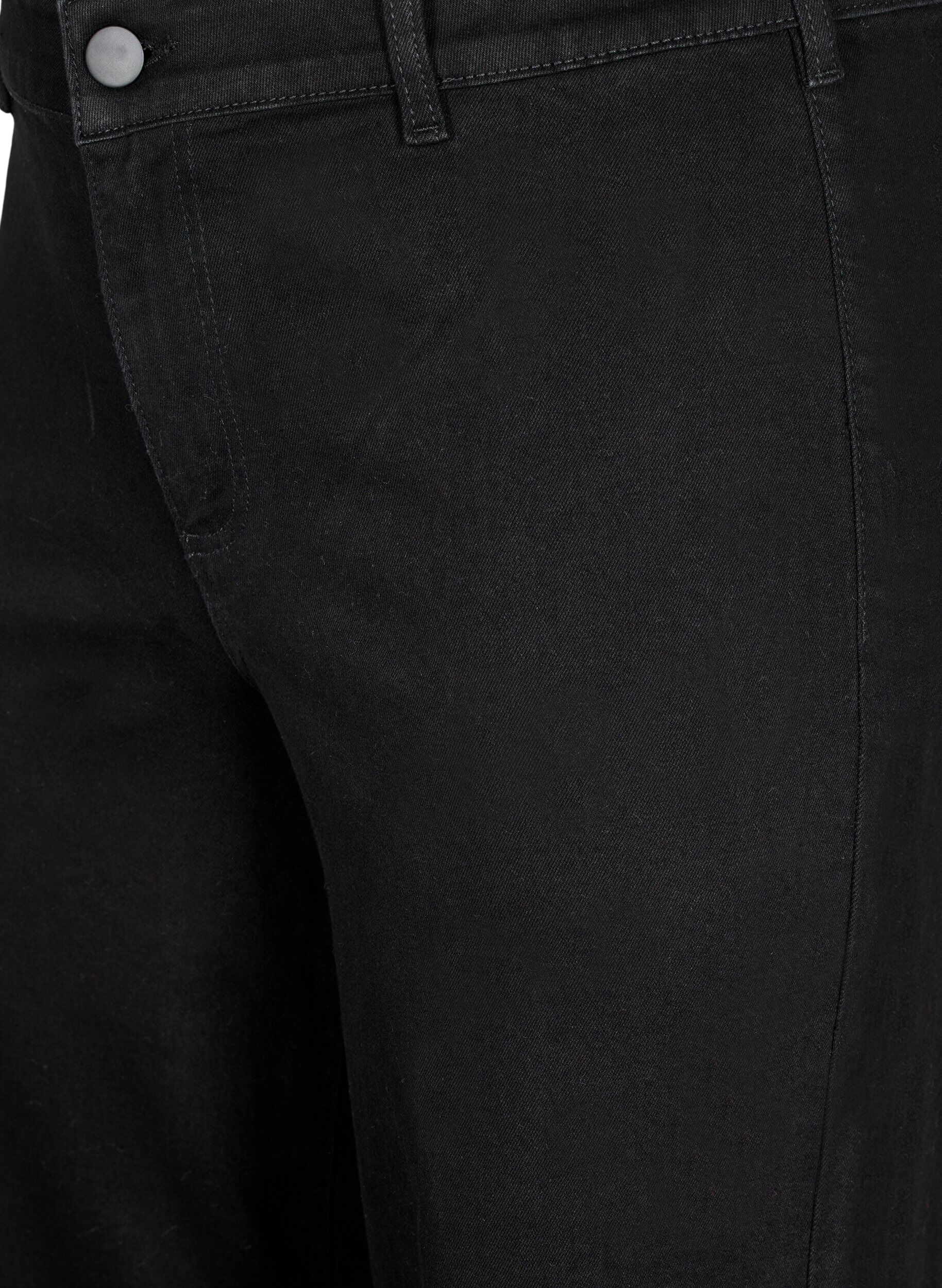 ZizzifashionHigh-waisted jeans with wide legs, Black, Packshot image number 2