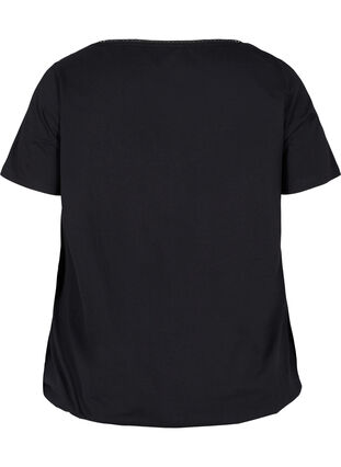 Short-sleeved cotton t-shirt, Black, Packshot image number 1