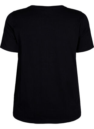 Crew neck cotton T-shirt with print, Black W. Love, Packshot image number 1