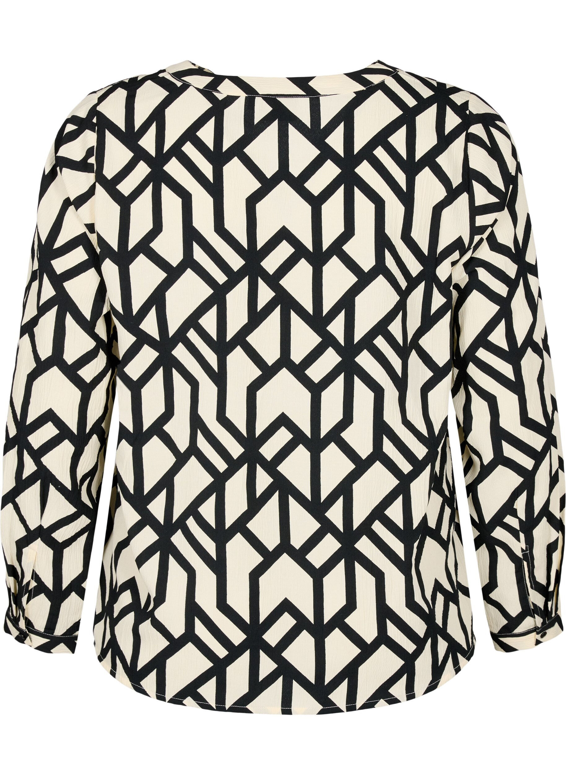 Zizzifashion FLASH - Long sleeve blouse with print, Birch Black Graphic, Packshot image number 1