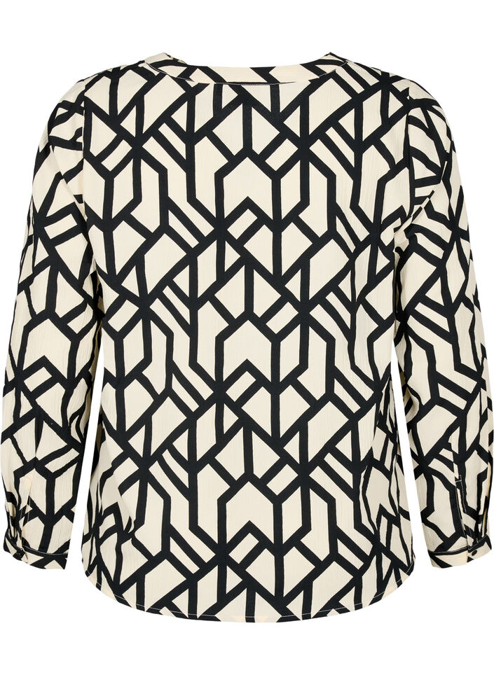 FLASH - Long sleeve blouse with print, Birch Black Graphic, Packshot image number 1