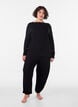 Viscose night top with long sleeves, Black, Model image number 1