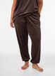 Loose velour trousers, Brown, Model image number 0