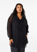 Tunic with ruffles and dotted texture, Black, Model image number 0