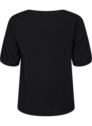 Balloon sleeve blouse, Black, Packshot image number 1