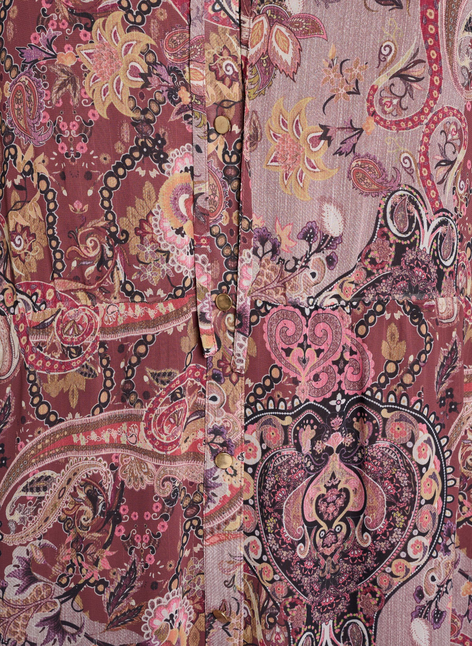 ZizzifashionMidi dress with paisley print and elastic waist, Purple, Packshot image number 2