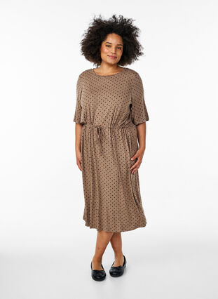 jersey dress with belt BOSS Slim-fit checked jersey dress with Belt