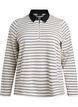 Striped polo shirt with zipper, White, Packshot image number 0