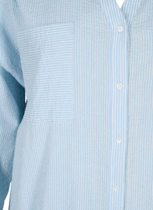 Striped cotton shirt dress, Blue Stripe, Packshot image number 2
