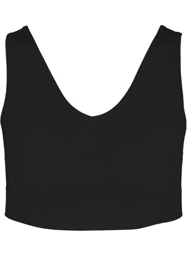 Seamless bra with V-neckline, Black, Packshot image number 0