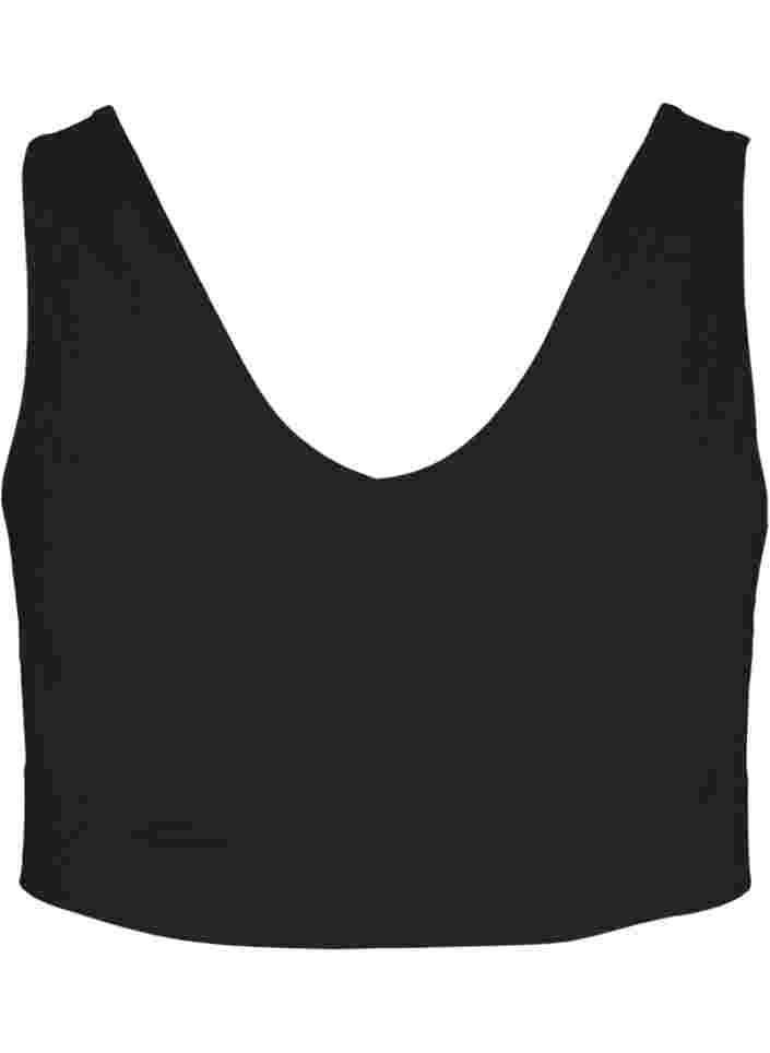 Seamless bra with V-neckline, Black, Packshot image number 0