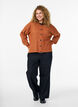 Rib knit cardigan with buttons, Orange, Model image number 1