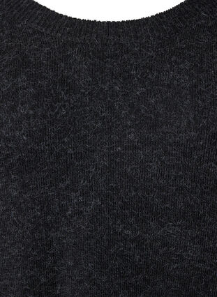 Melange knit dress with buttons, Dark Grey Melange, Packshot image number 2