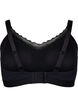 Ribbed bra with lace, Black, Packshot image number 1