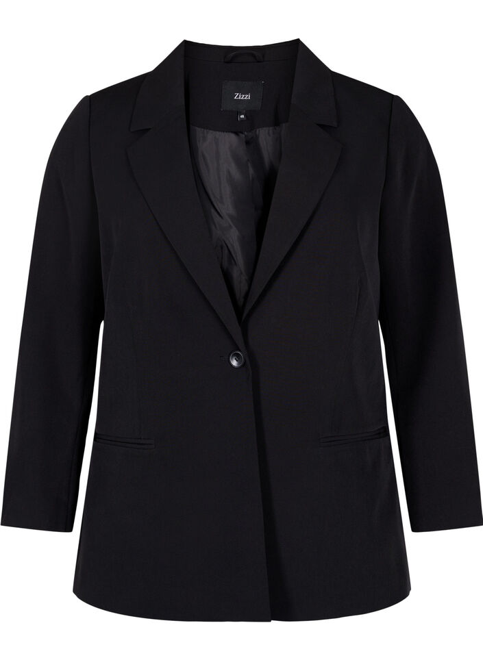 Blazer with a single button closure, Black, Packshot image number 0