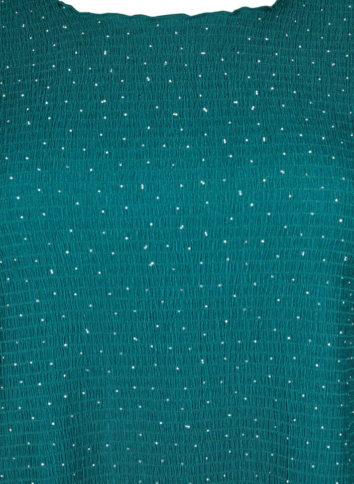Long-sleeved blouse with rhinestones, Green, Packshot image number 2
