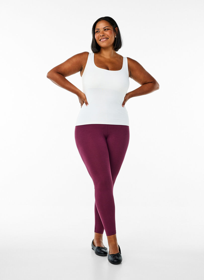 Basic leggings in viscose, Red, Model image number 1