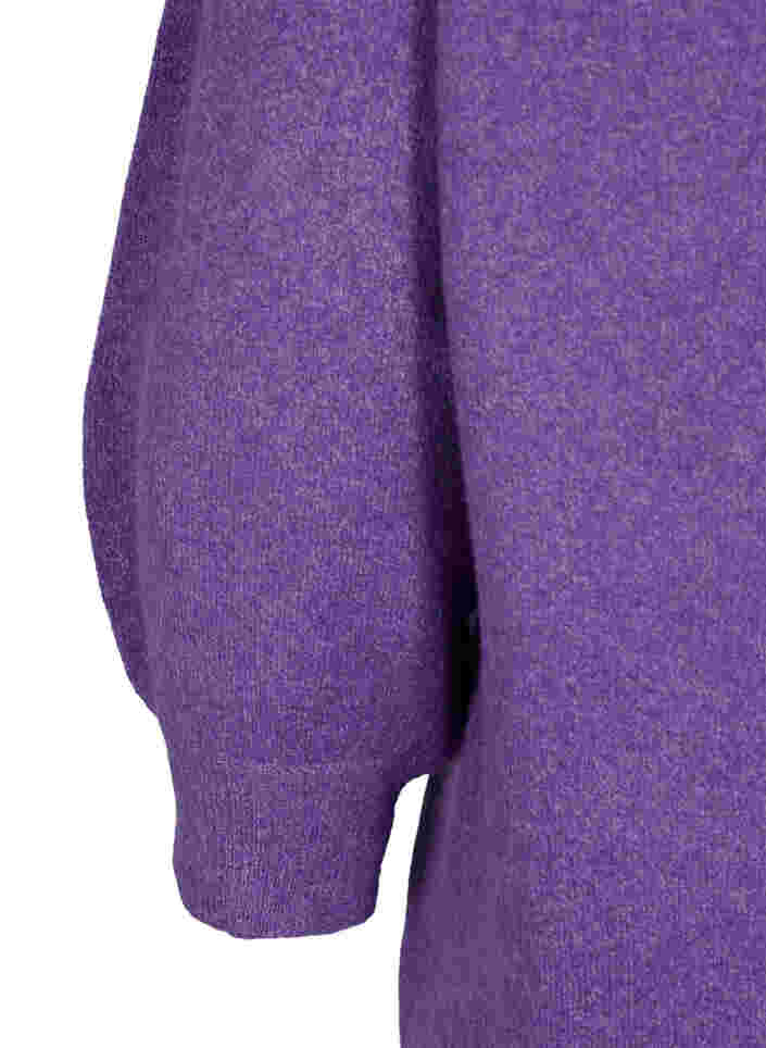 Mottled knitted top with 3/4-length sleeves, Ultra Violet Mel., Packshot image number 3