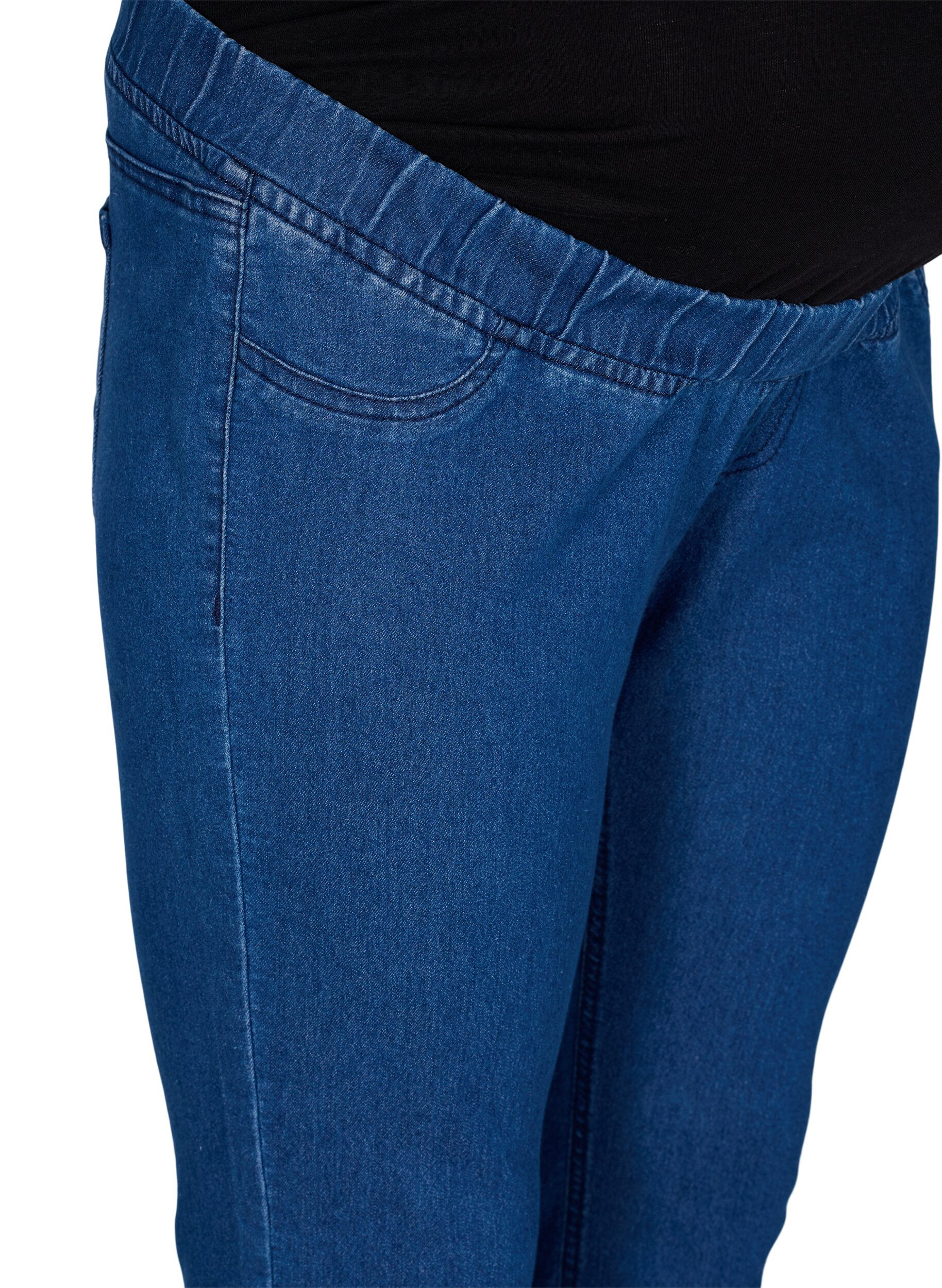 Zizzifashion Pregnancy jeggings with back pockets, Blue, Packshot image number 2