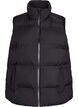 Short puff vest with high collar, Black, Packshot image number 0