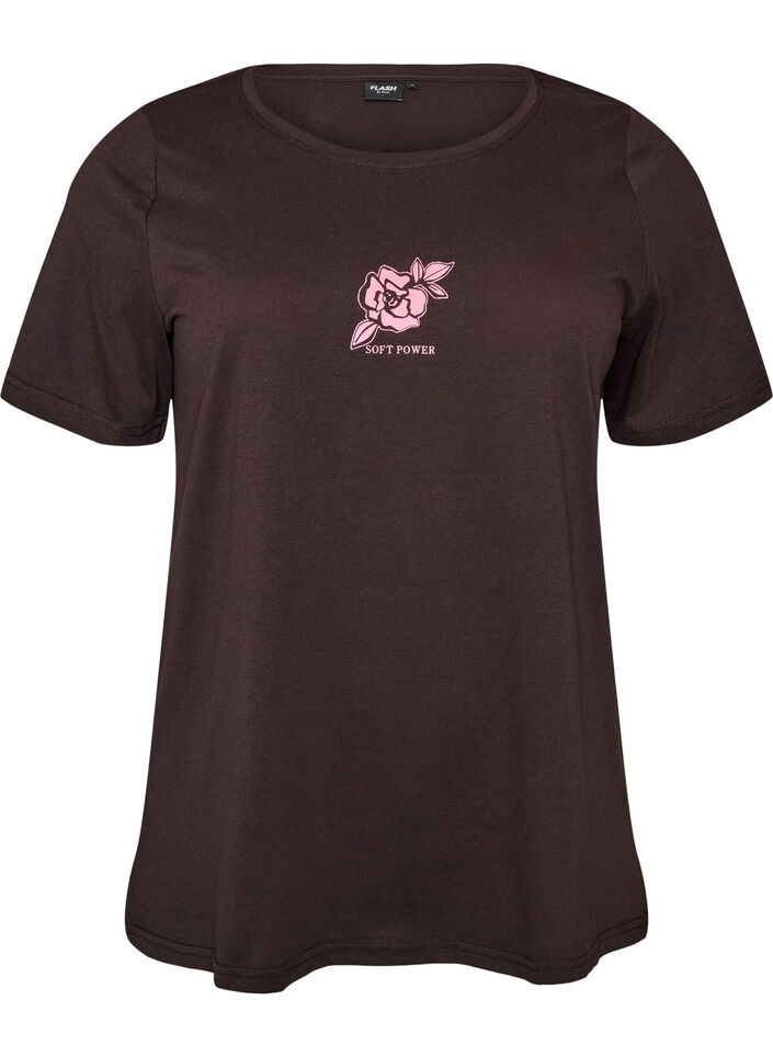 T-shirt with motif, Brown, Packshot image number 0