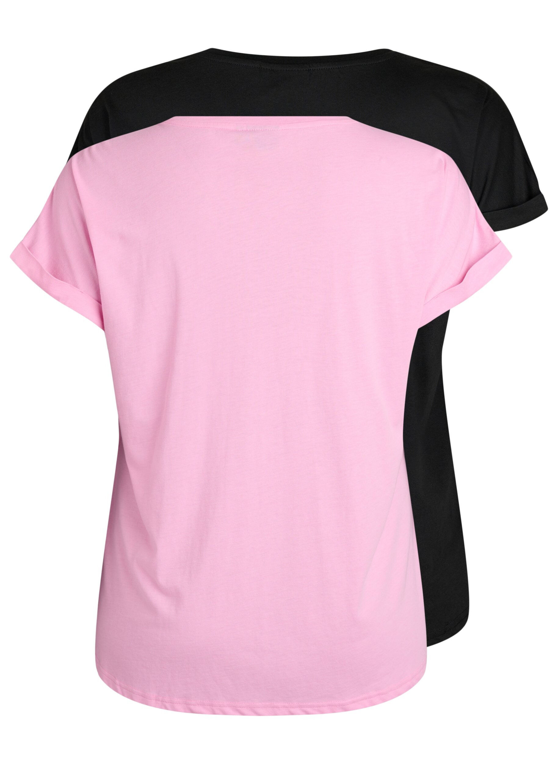Zizzifashion 2-pack short-sleeved t-shirts, Pink, Packshot image number 1