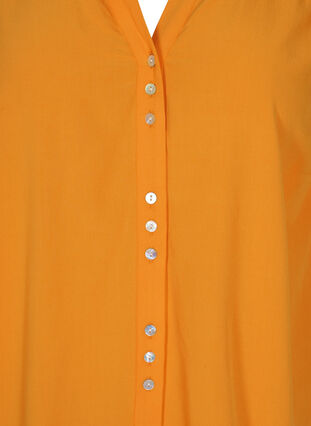Viscose blouse with button fastening and 3/4-length sleeves, Tangelo, Packshot image number 2