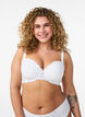 Moulded bra with broderie anglaise, White, Model image number 0