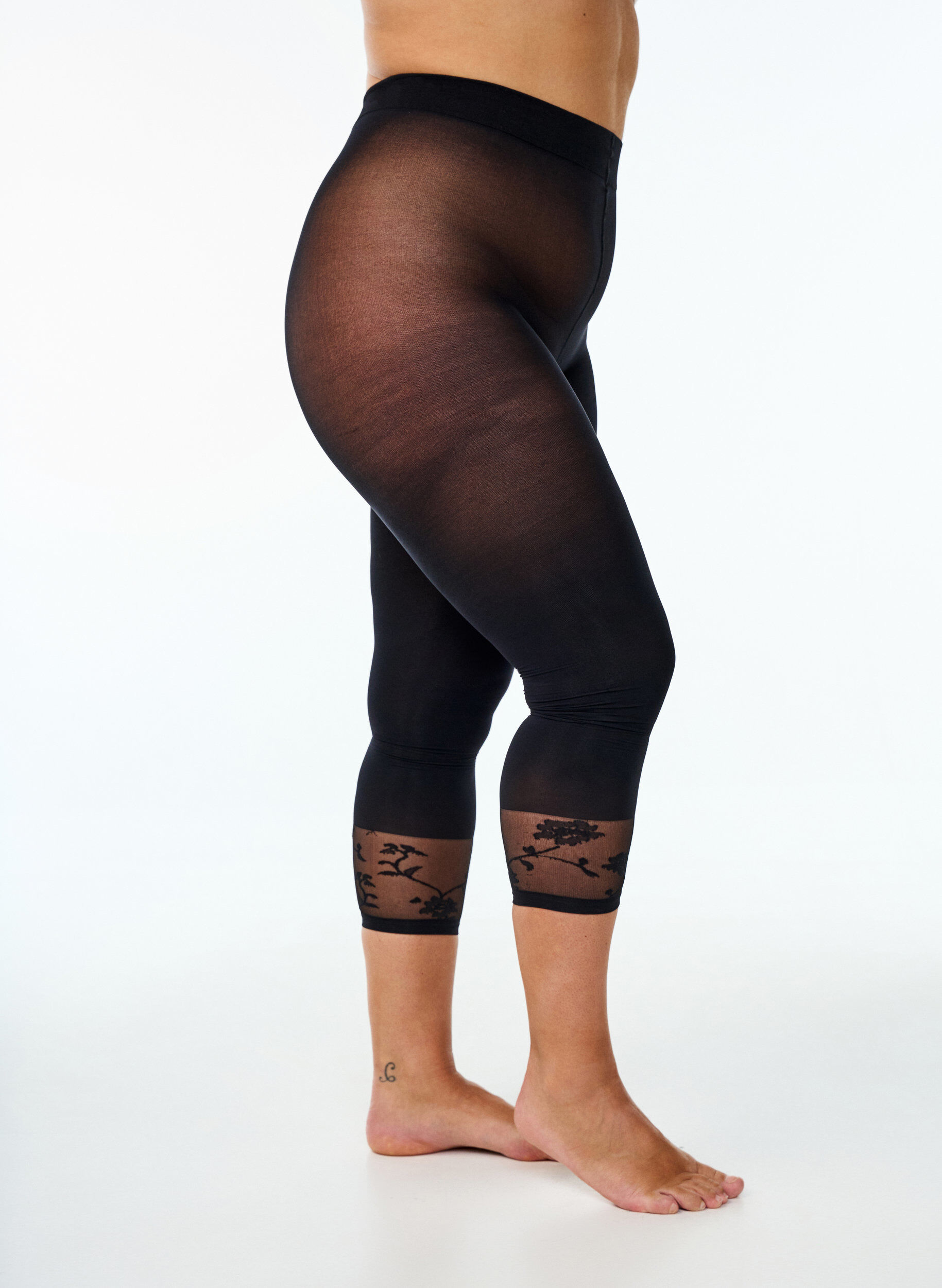 50 denier tights with lace hem