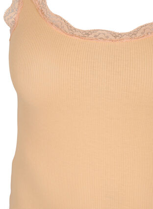 Top with lace trim, Almond Cream, Packshot image number 2